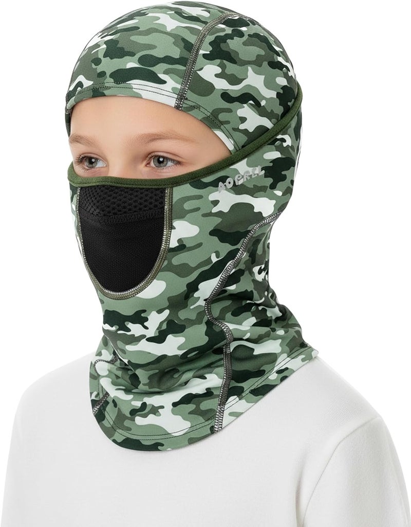 AOPREL Kids Balaclava Ski Mask with Breathable Holes, Windproof Fleece Full Face Mask for Cold Weather Boys Girls - Image 1